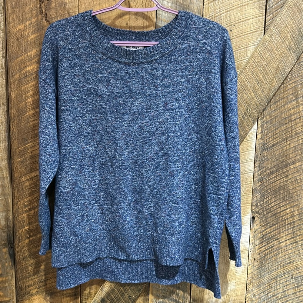 Marled Drop-Shoulder Crew-Neck Sweater for Women size medium. A29